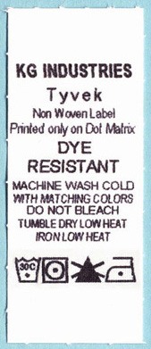 Tyvek care label